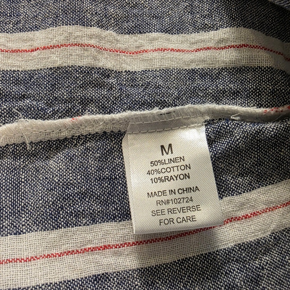 Elegant Striped Navy blouse with red and white stripes - Picture 4 of 9
